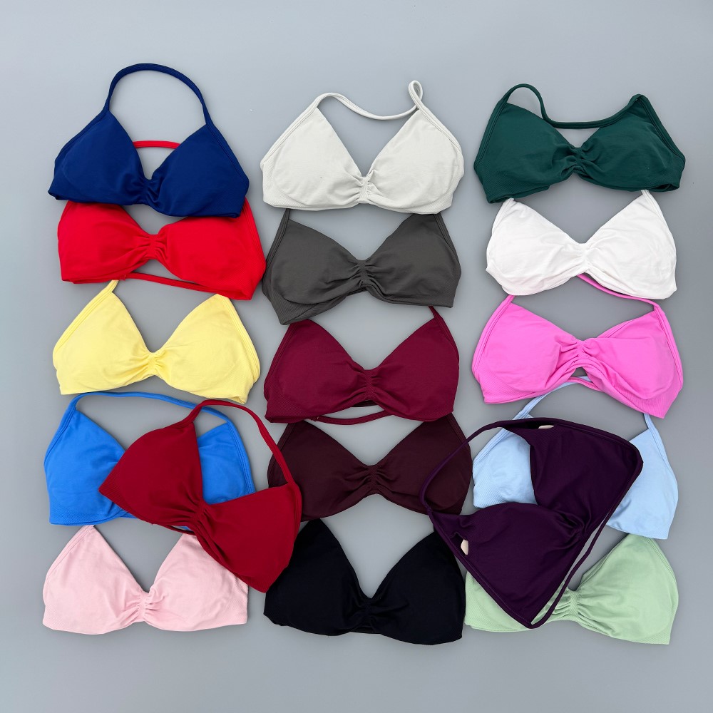 Sports Bra Racerback - เสื้อชั้นในสตรีแบบมีสายสำหรับออกกำลังกาย รองรับทรงสูง ดันทรง สายบาง ไร้ตะเข็บ แบบคล้องคอ