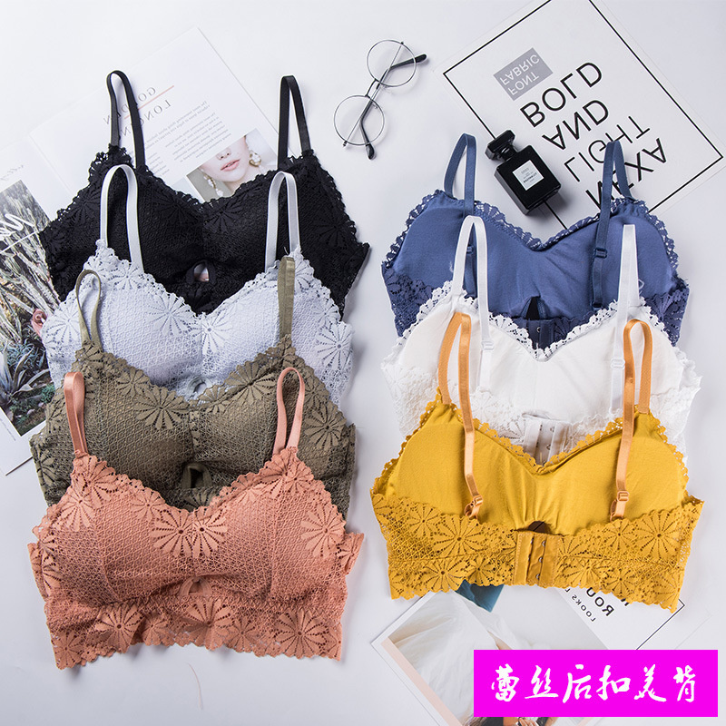 Sheer Bra Lace - 3D ชุดชั้นในลูกไม้สาวเซ็กซี่ชุดชั้นในสตรีแบบไร้รอยต่อบรายกทรงยกทรงเปิดหลังไร้สายรูปตัวยูบราทรงสปอร์ตไร้ตะเข็บ
