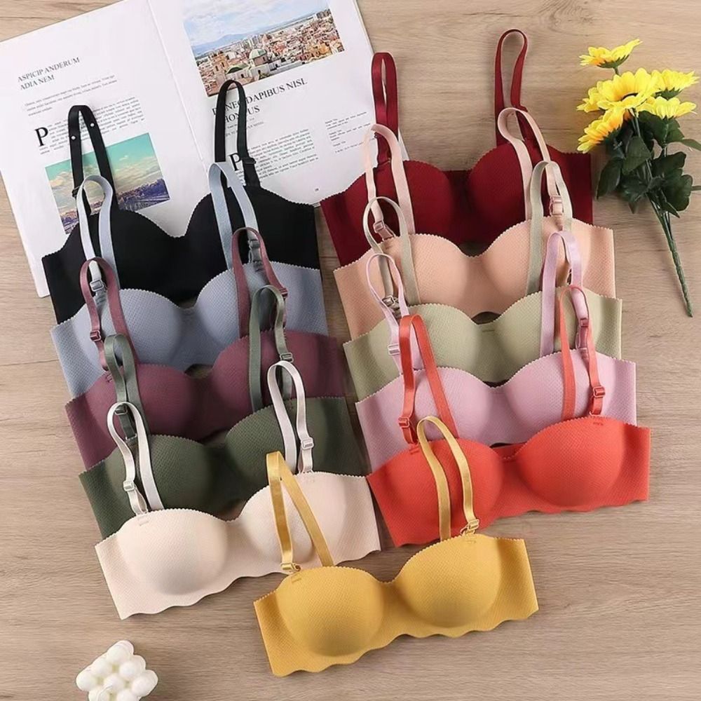 Wirefree Bra Comfort - บราไร้ตะเข็บเซ็กซี่ สีสันสดใส ปรับระดับได้ ยกกระชับ ป้องกันการหย่อนคล้อย บราดันทรงสำหรับผู้หญิง